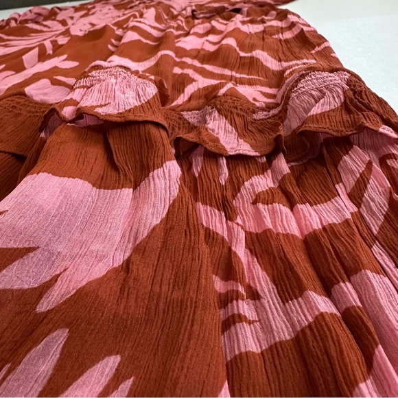 Anthropologie The Marais Printed Chiffon Maxi Dress in Medium Orange | XL | NWT - Picture 8 of 15